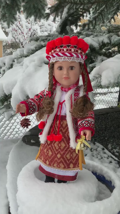 Handmade Ukrainian Hutsul Doll "Ksenya" Traditional Carpathian Costume | Hand-Embroidered Details | Unique Home Decor | Collectible Gift