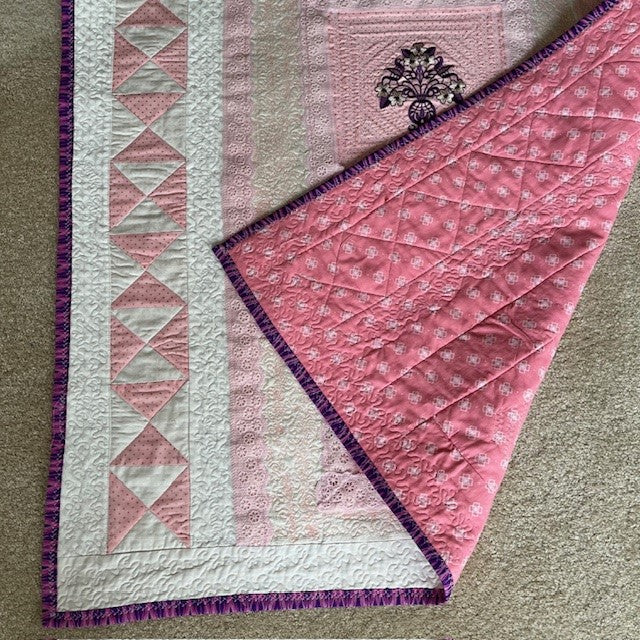 Handmade pink baby girl blanket - perfect baby shower gift | Gift-Emporium