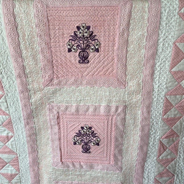 Pink quilted baby blanket with name embroidery for girls | Gift-Emporium