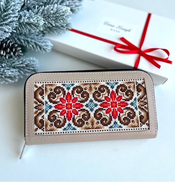 Ukrainian Hand Embroidered Hand Made Leather Wallet